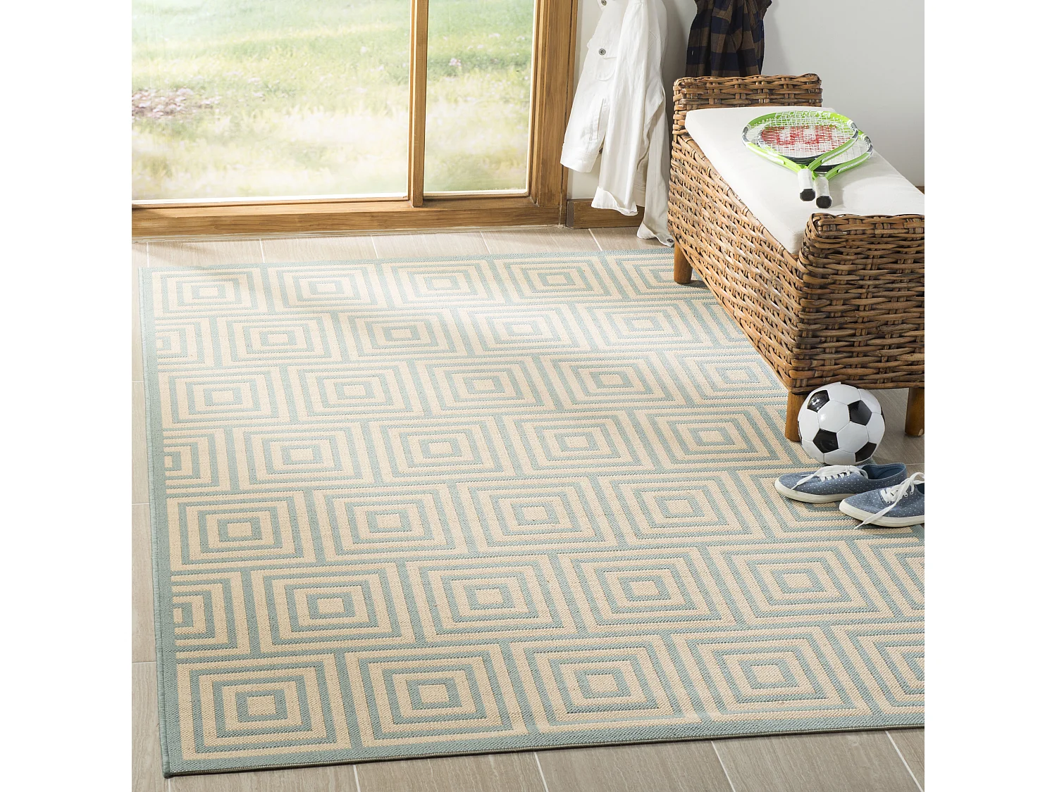 Tapis Bleu/Neutre 79 X 152 cm - Levanzo