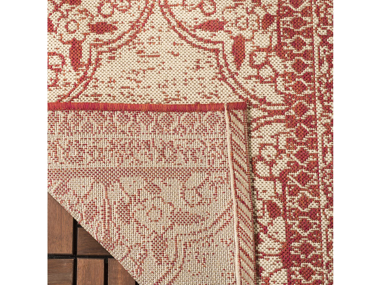 Tapis Rouge/Neutre 61 X 244 cm - Borano