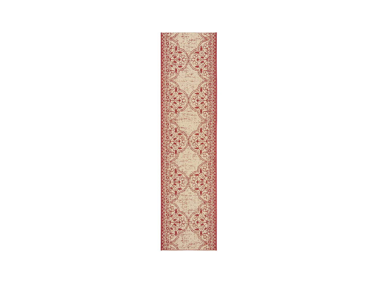 Tapis Rouge/Neutre 61 X 244 cm - Borano