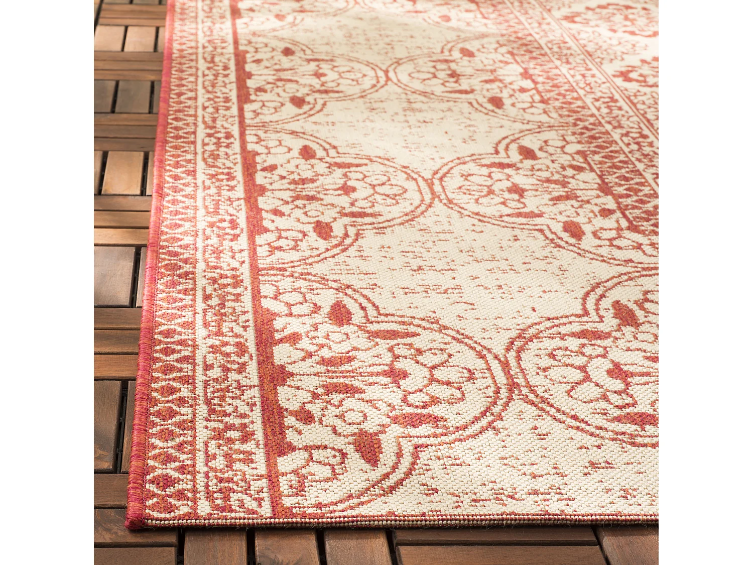 Tapis Rouge/Neutre 61 X 244 cm - Borano