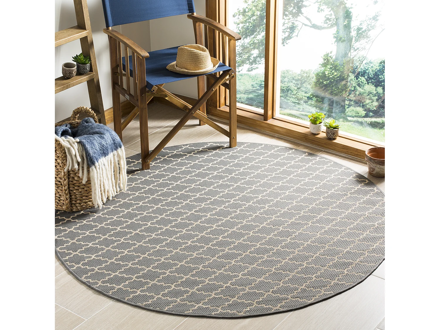 Tapis Gris/Neutre 160 X 160 cm - Zinnia