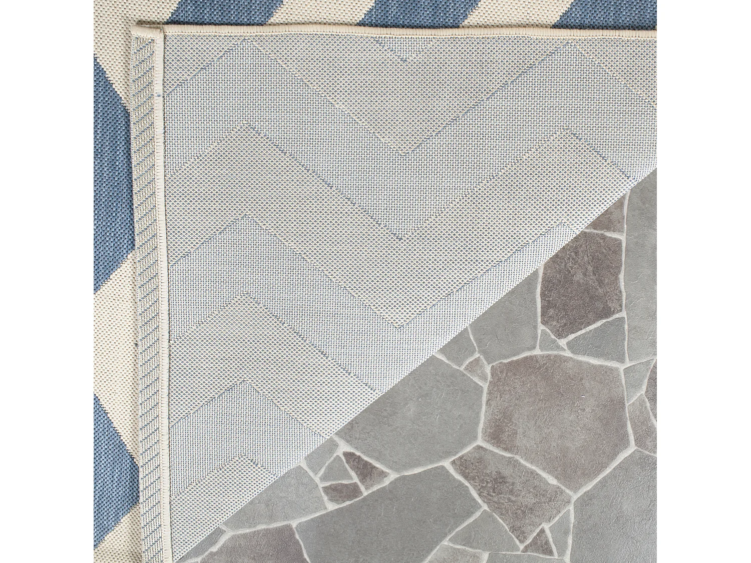 Tapis Bleu/Neutre 79 X 152 cm - Amalfi