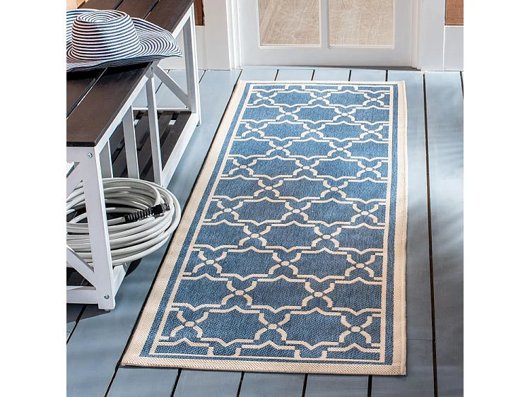 Tapis Bleu/Neutre 61 X 109 cm - Zoe