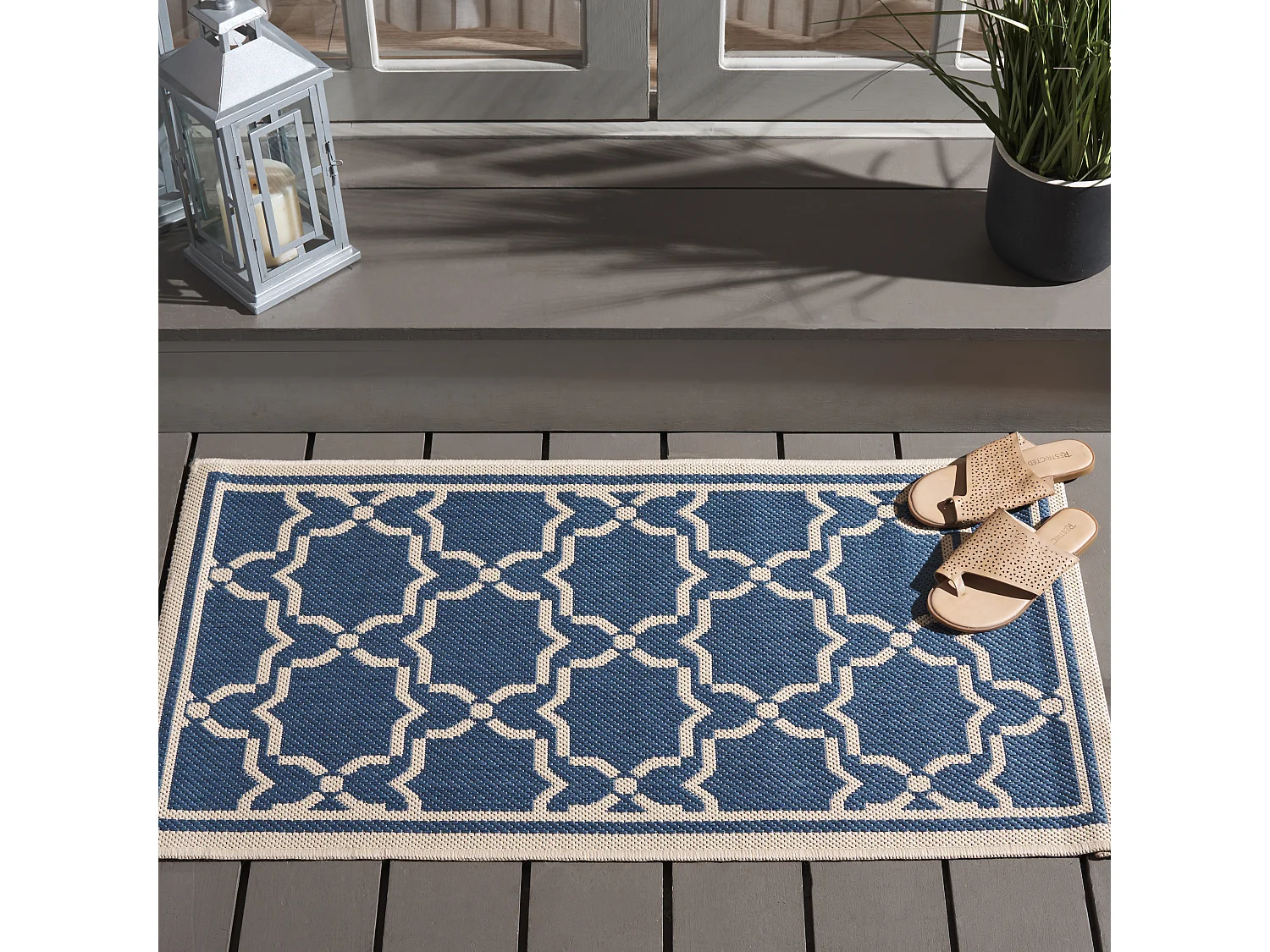 Tapis Bleu/Neutre 61 X 109 cm - Zoe