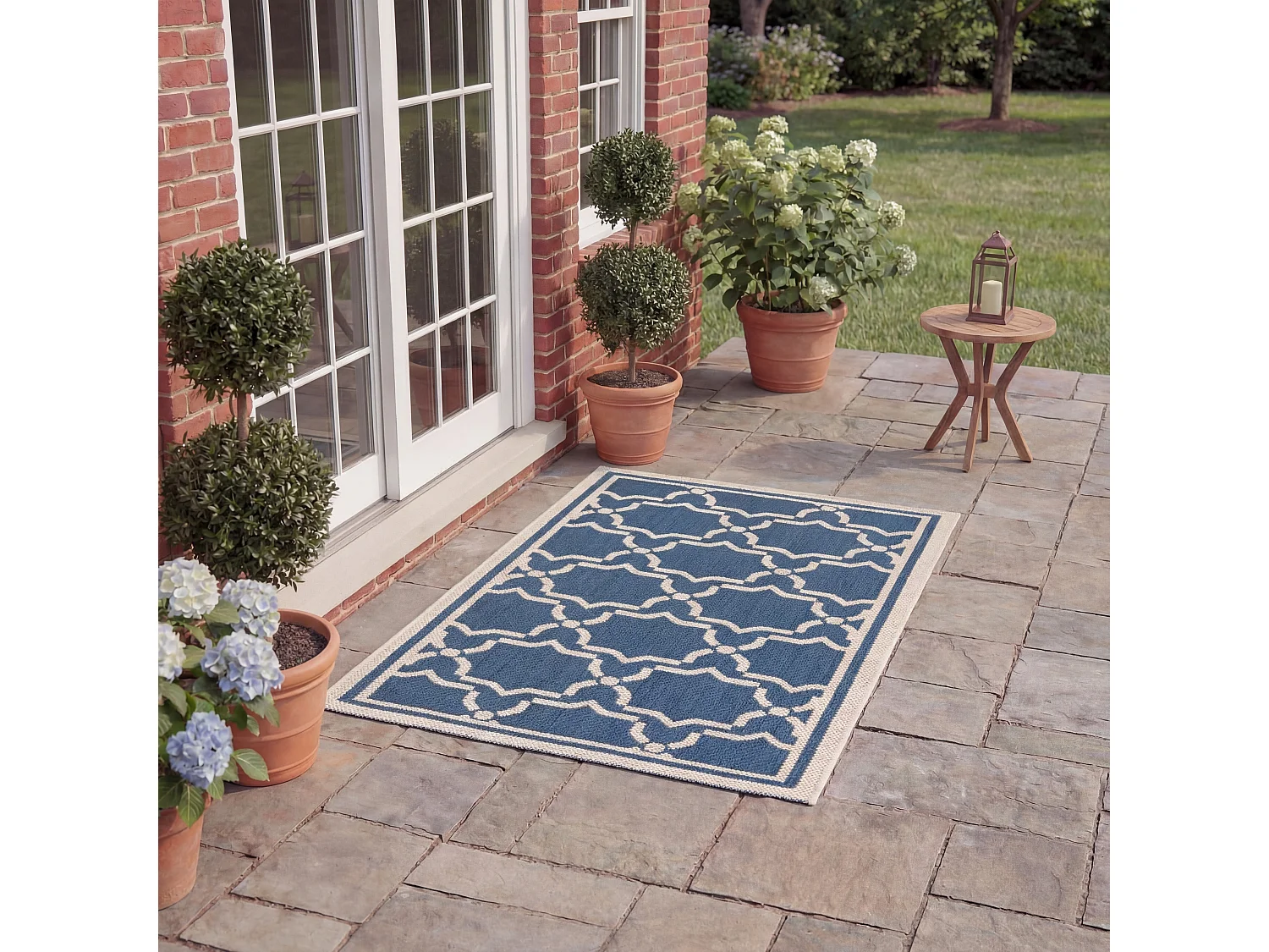 Tapis Bleu/Neutre 61 X 109 cm - Zoe