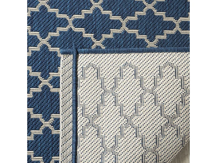 Tapis Bleu Marine/Neutre 160 X 160 cm - Zinnia