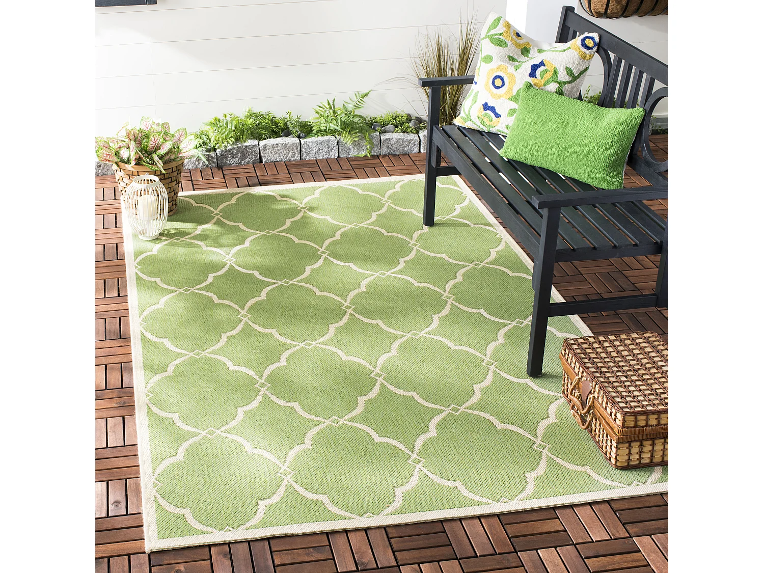 Tapis Vert/Neutre 79 X 152 cm - Positano