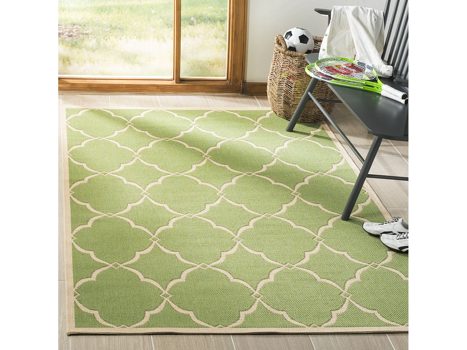 Tapis Vert/Neutre 79 X 152 cm - Positano