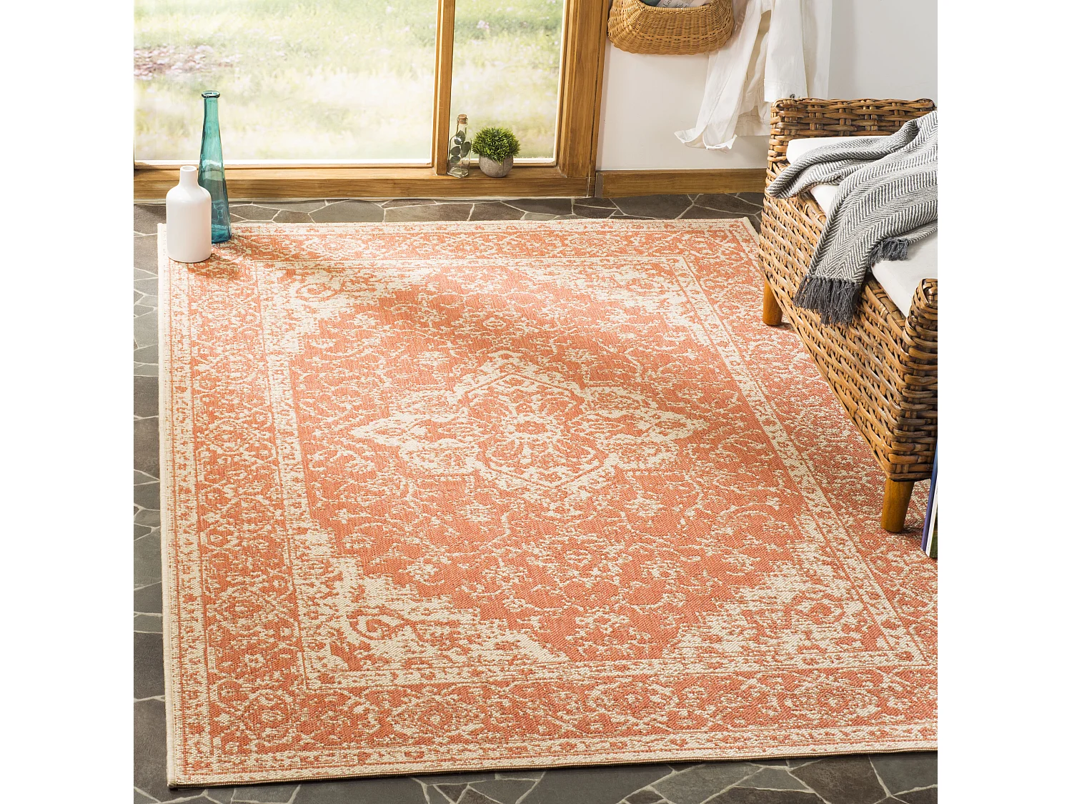 Tapis Rouge/Neutre 79 X 152 cm - Sardinia