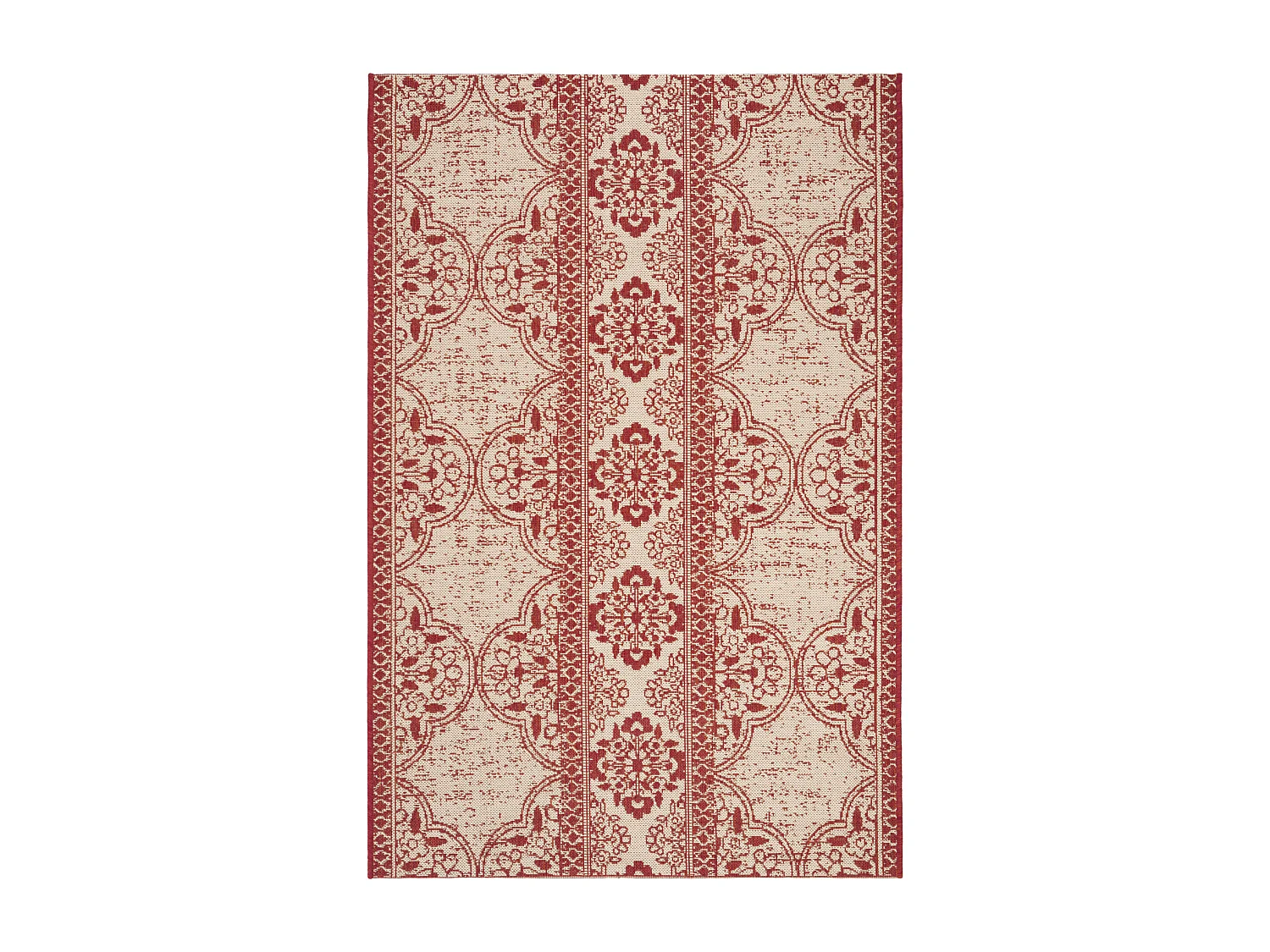 Tapis Rouge/Neutre 79 X 152 cm - Borano