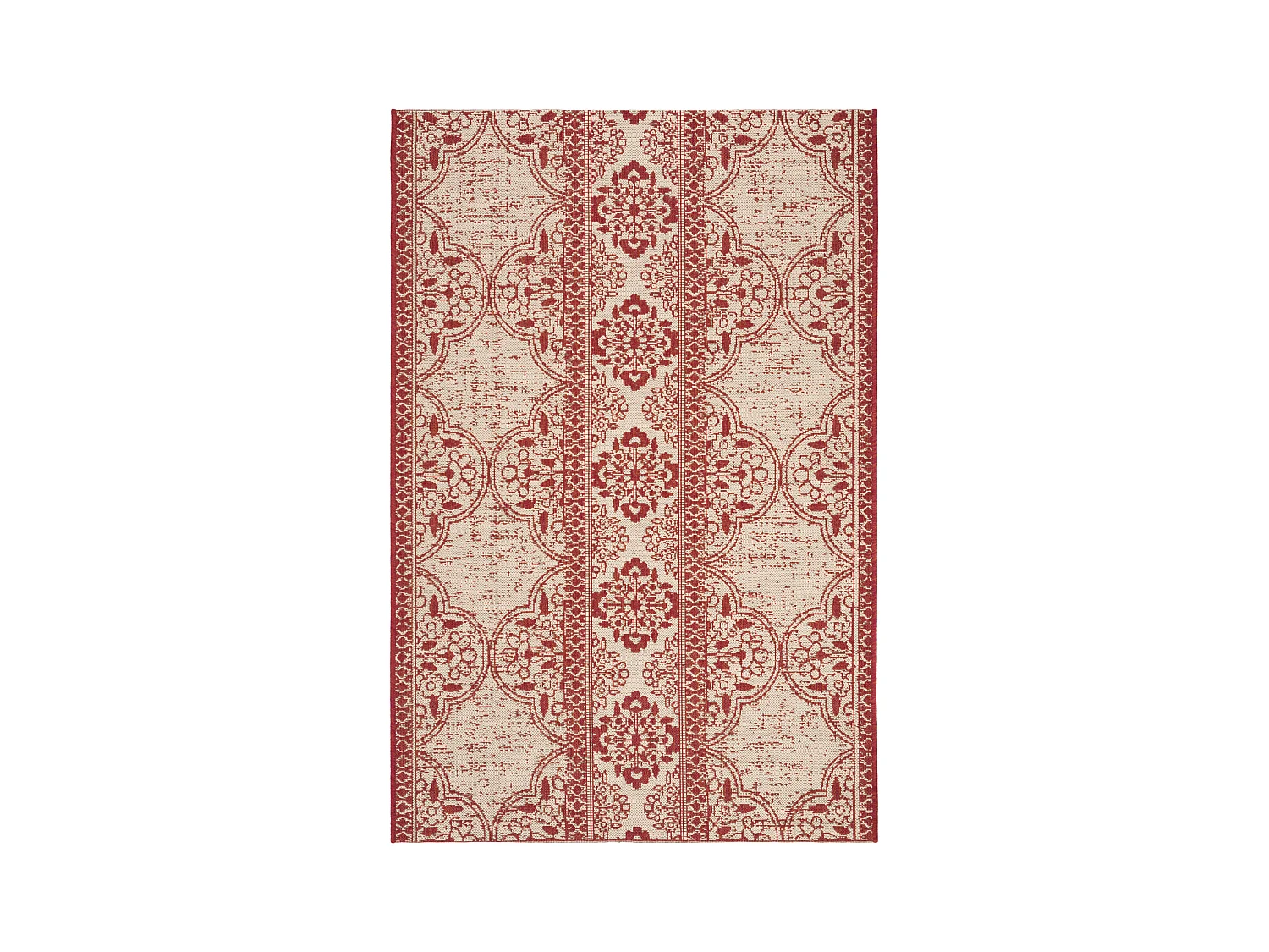 Tapis Rouge/Neutre 79 X 152 cm - Borano