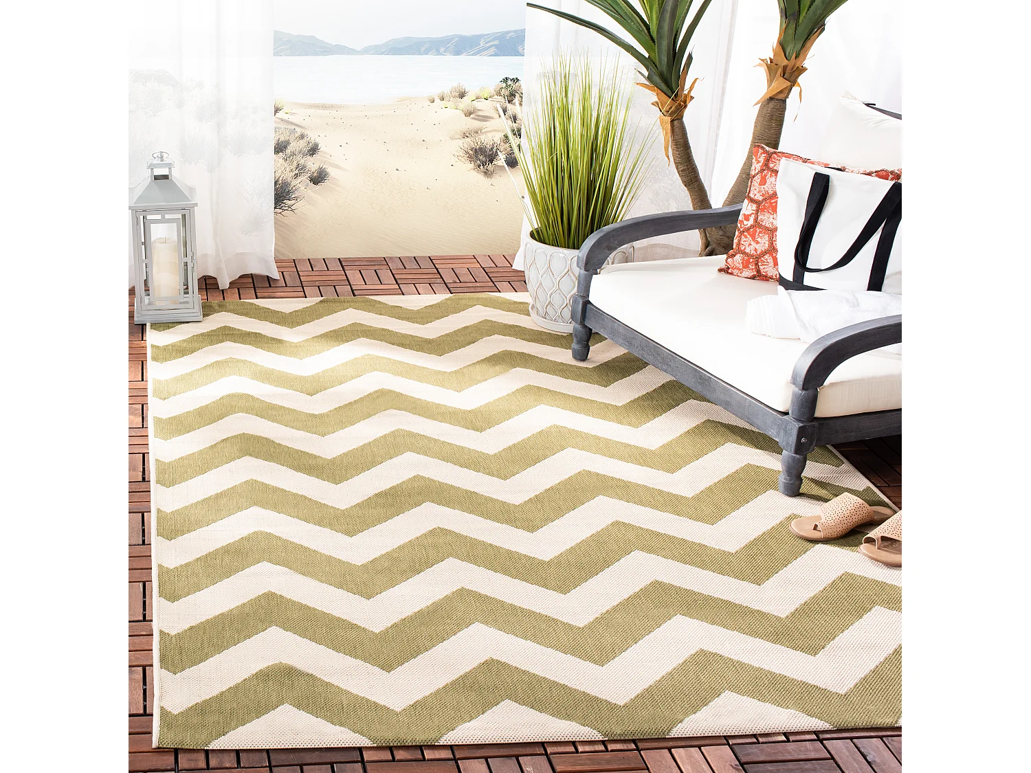 Tapis Vert/Neutre 201 X 290 cm - Chelsea