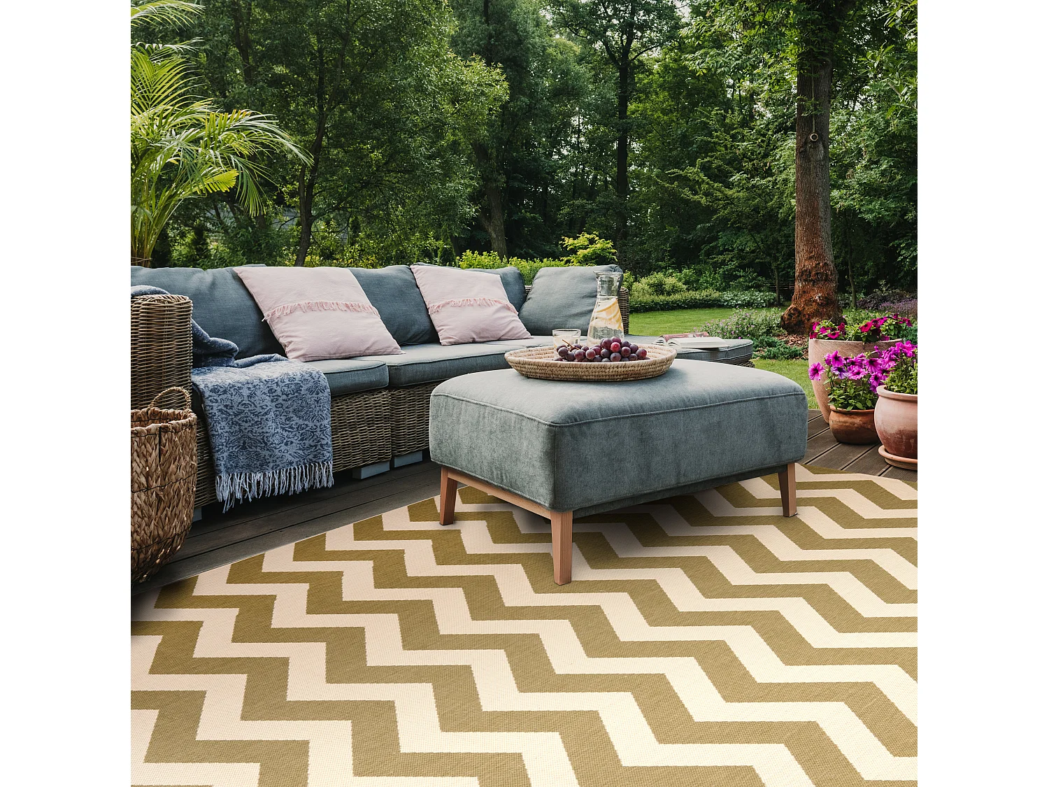 Tapis Vert/Neutre 201 X 290 cm - Chelsea