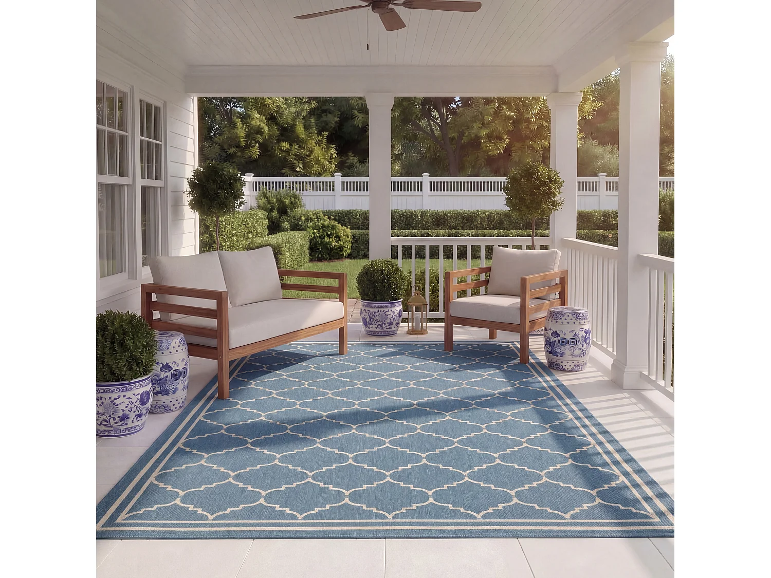 Tapis Bleu/Neutre 201 X 290 cm - Oriah