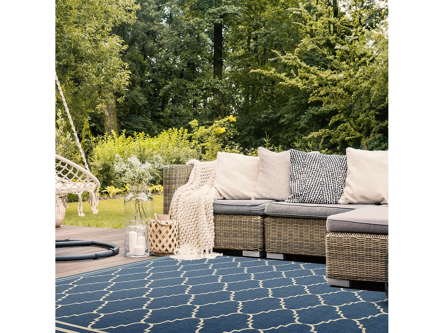 Tapis Bleu/Neutre 201 X 290 cm - Oriah