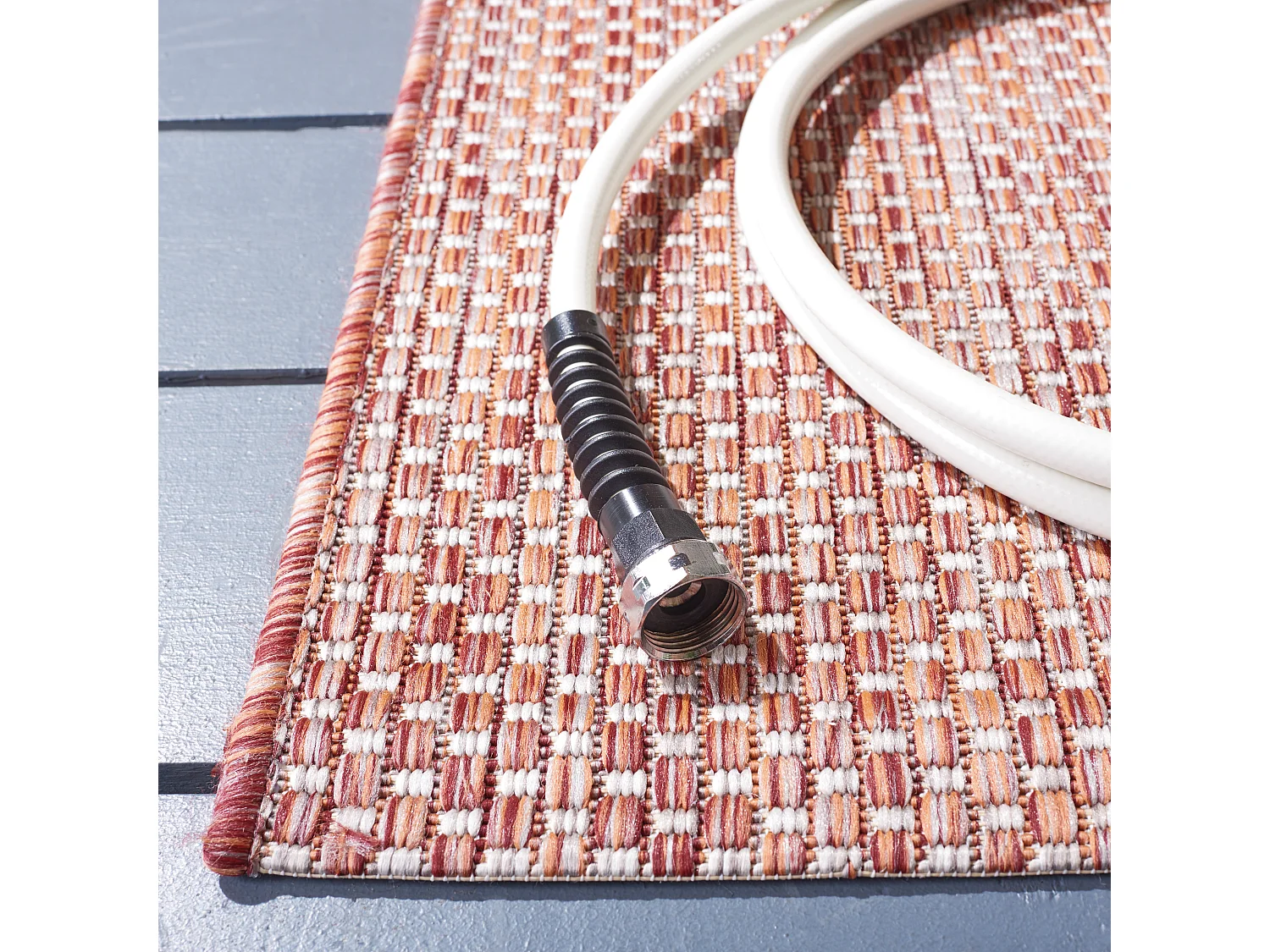 Tapis Rouge/Neutre 79 X 152 cm - Daphne
