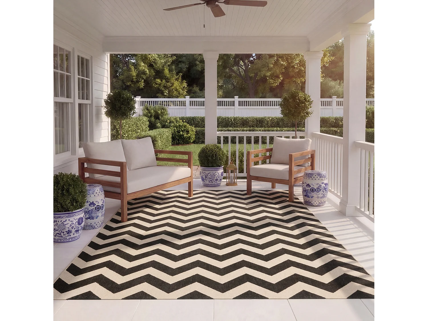 Tapis Noir/Neutre 201 X 290 cm - Chelsea