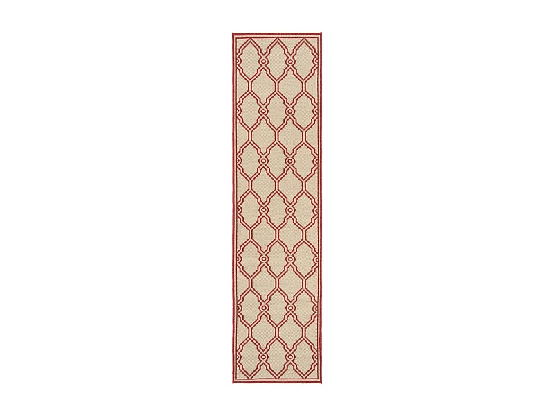Tapis Rouge/Neutre 61 X 244 cm - Nerano
