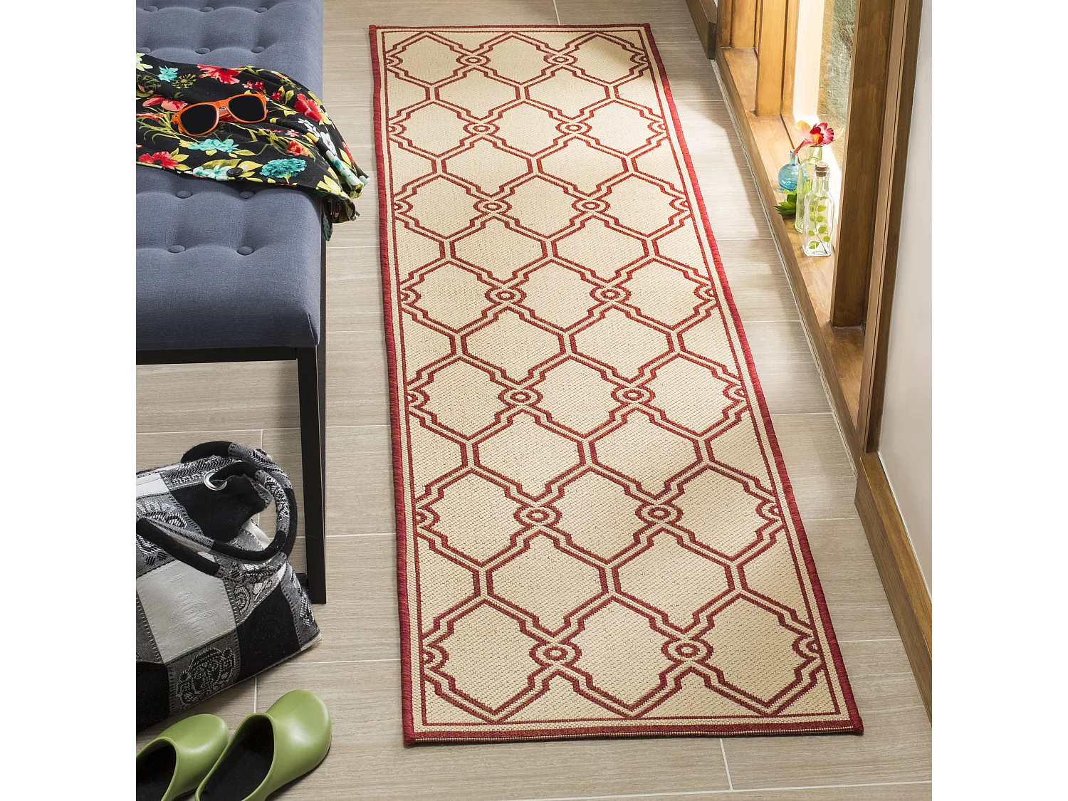 Tapis Rouge/Neutre 61 X 244 cm - Nerano