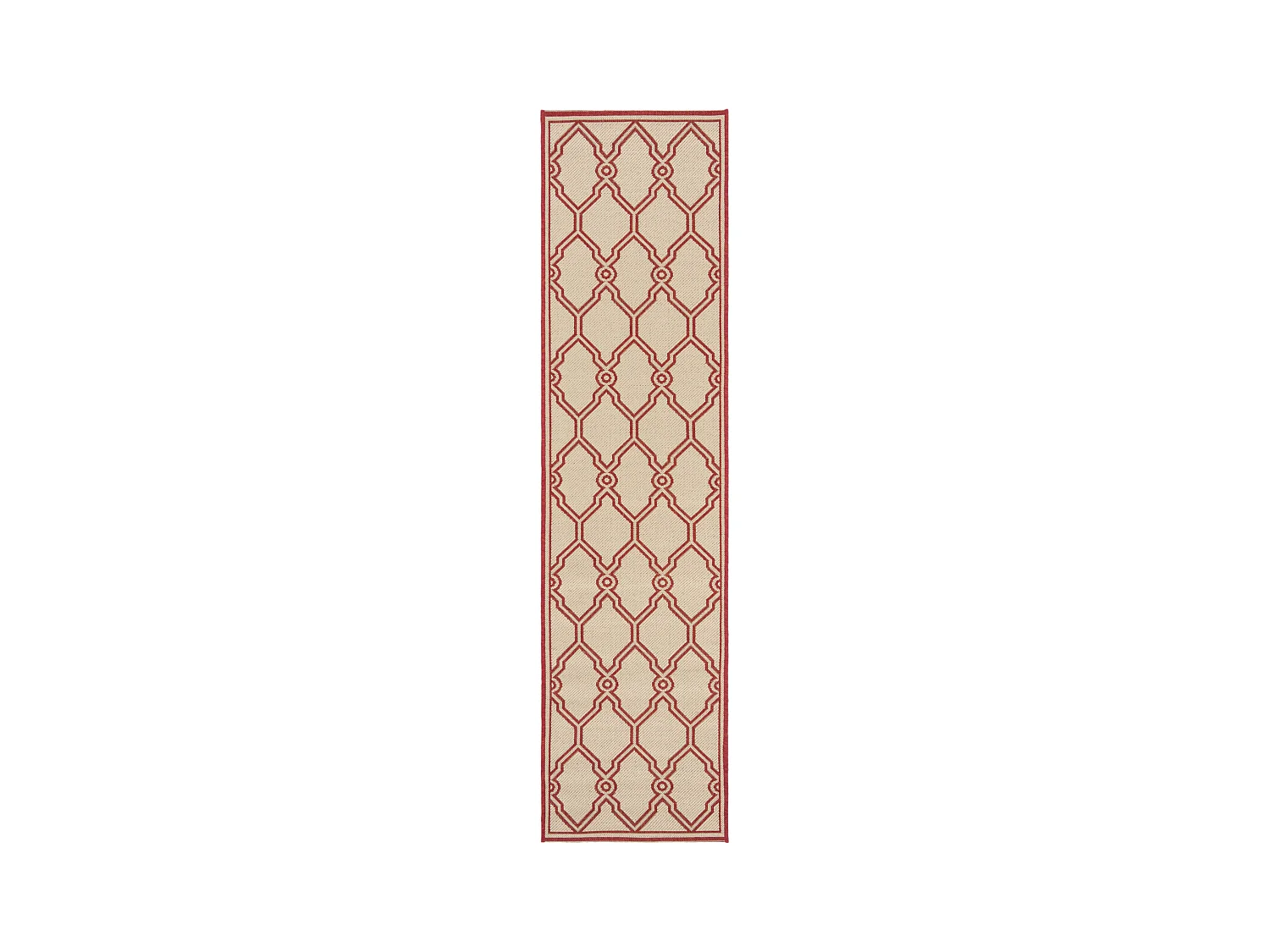 Tapis Rouge/Neutre 61 X 244 cm - Nerano
