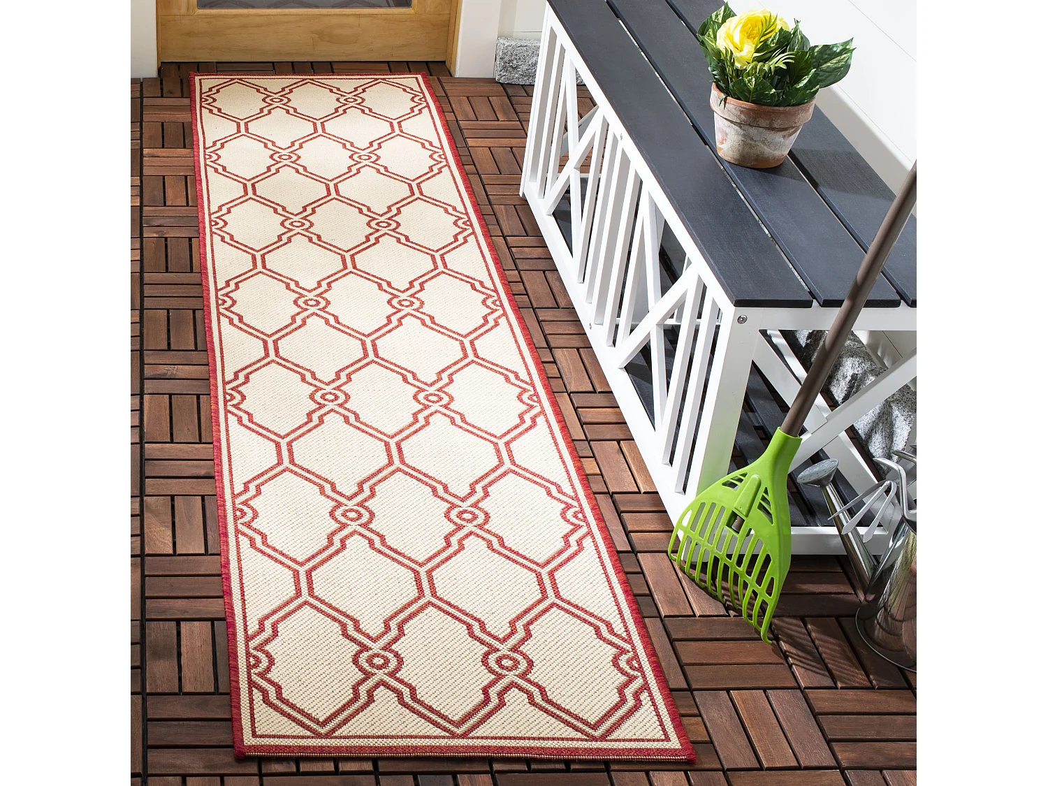 Tapis Rouge/Neutre 61 X 244 cm - Nerano