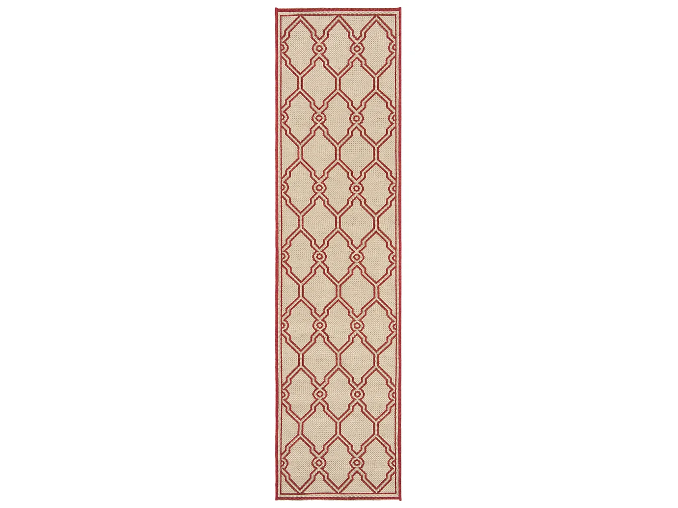 Tapis Rouge/Neutre 61 X 244 cm - Nerano