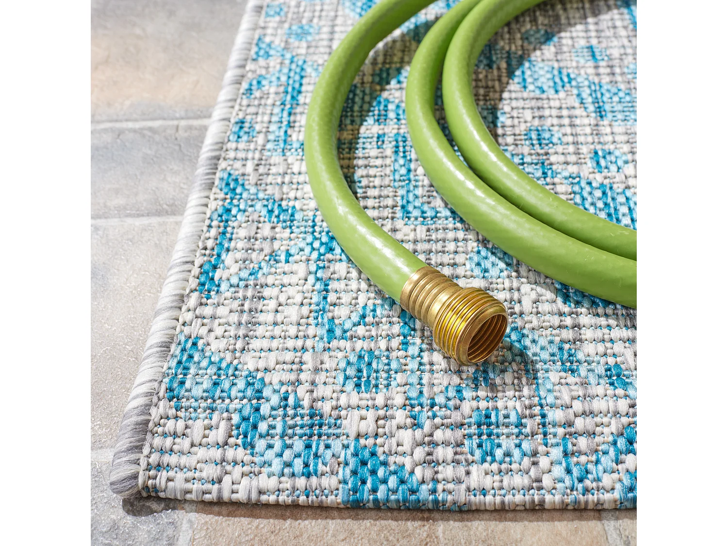 Tapis Gris/Bleu 201 X 290 cm - Kalene