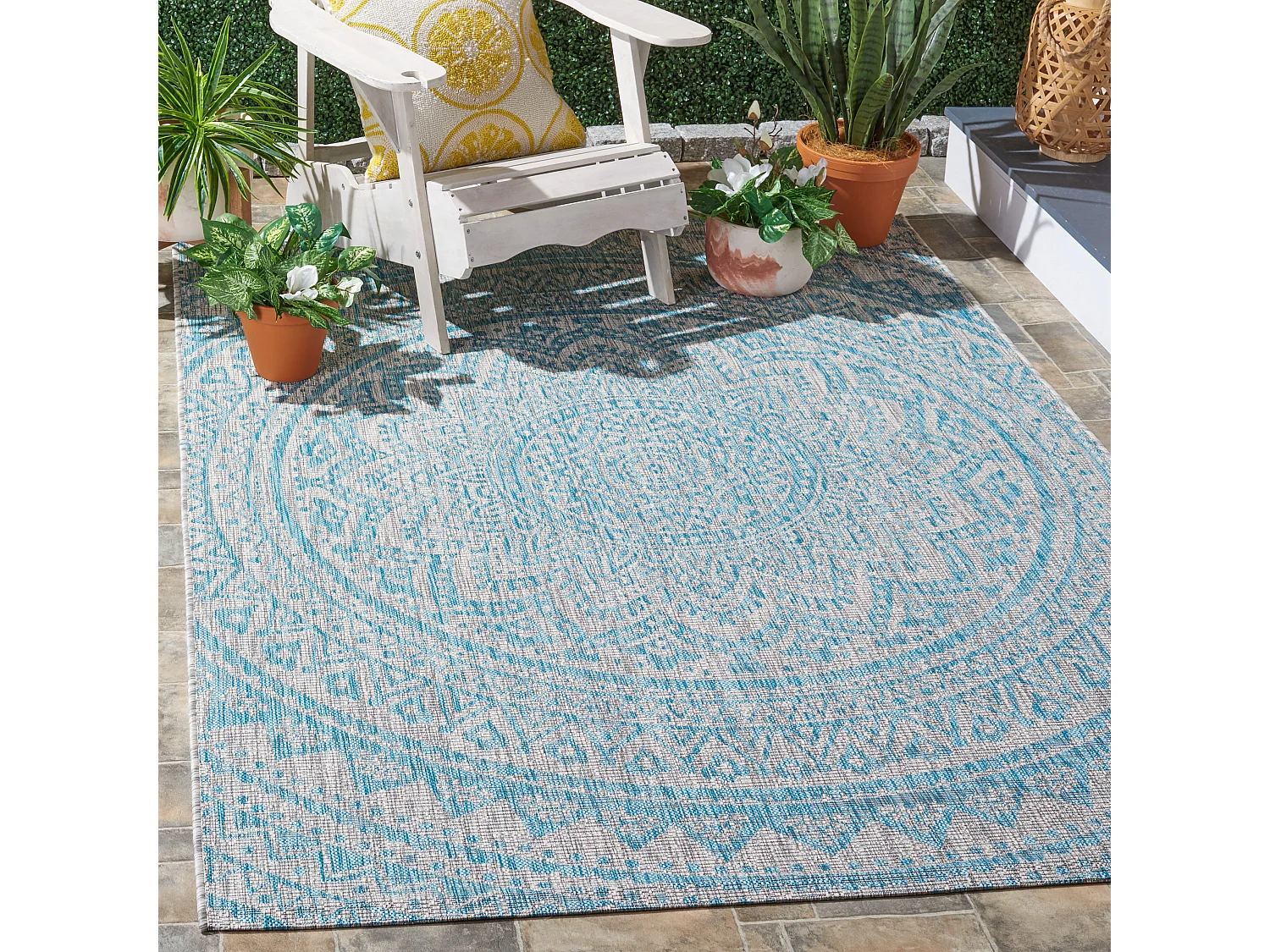 Tapis Gris/Bleu 201 X 290 cm - Kalene