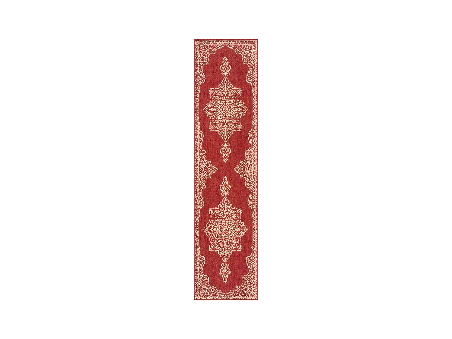Tapis Rouge/Neutre 61 X 244 cm - Tropea