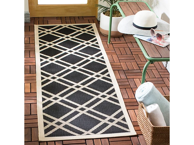 Tapis Noir/Neutre 79 X 152 cm - Thalia