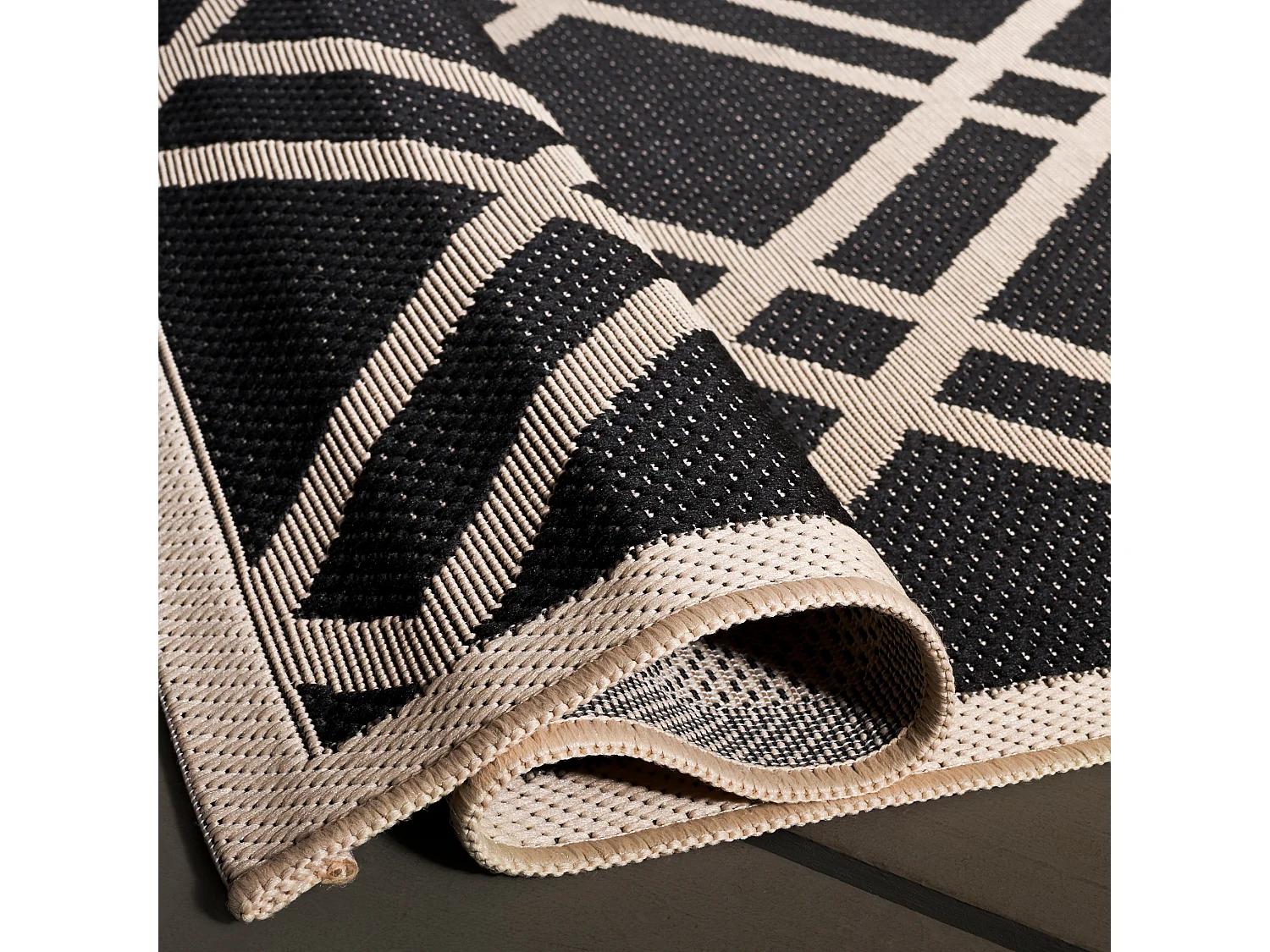 Tapis Noir/Neutre 79 X 152 cm - Thalia
