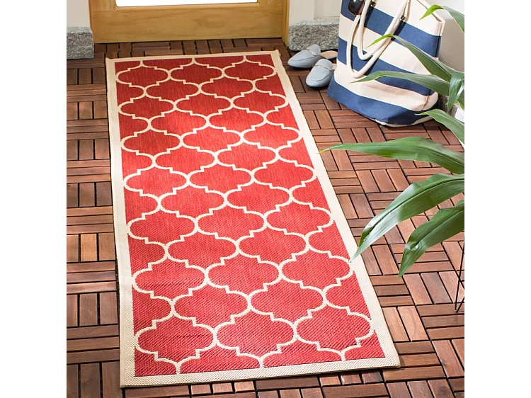Tapis Rouge/Neutre 79 X 152 cm - Arista
