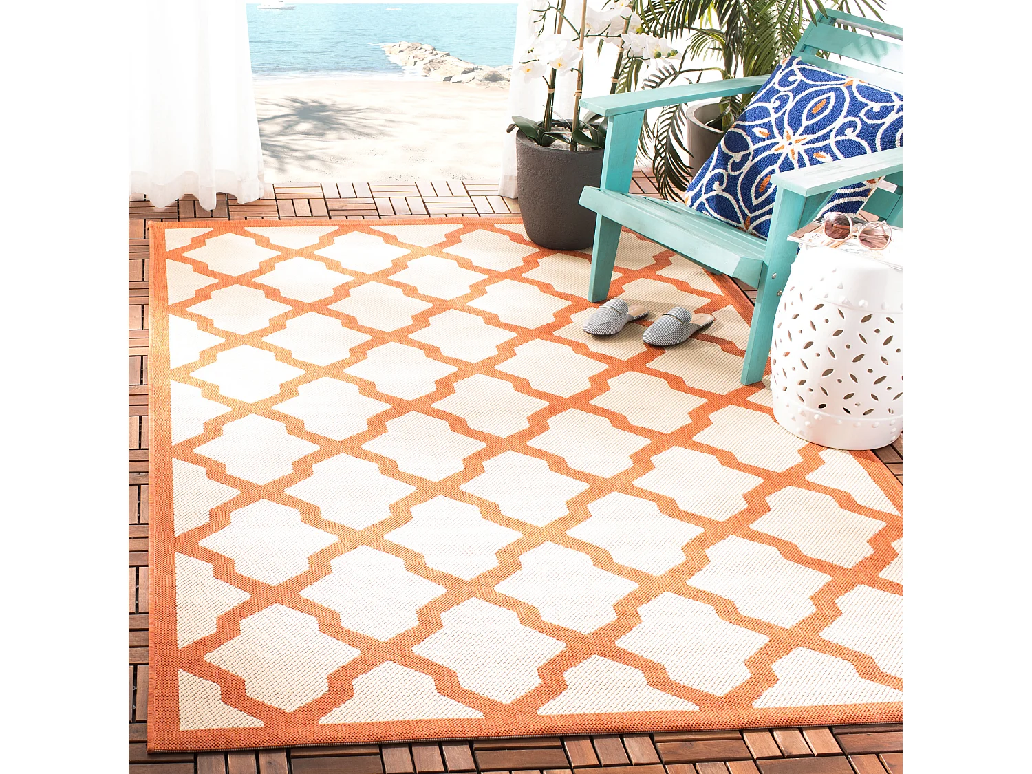 Tapis Neutre/Orange 160 X 231 cm - Samanna