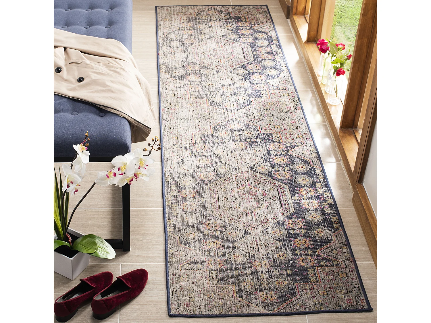 Tapis Noir/Multicolore 69 X 244 cm - Annik