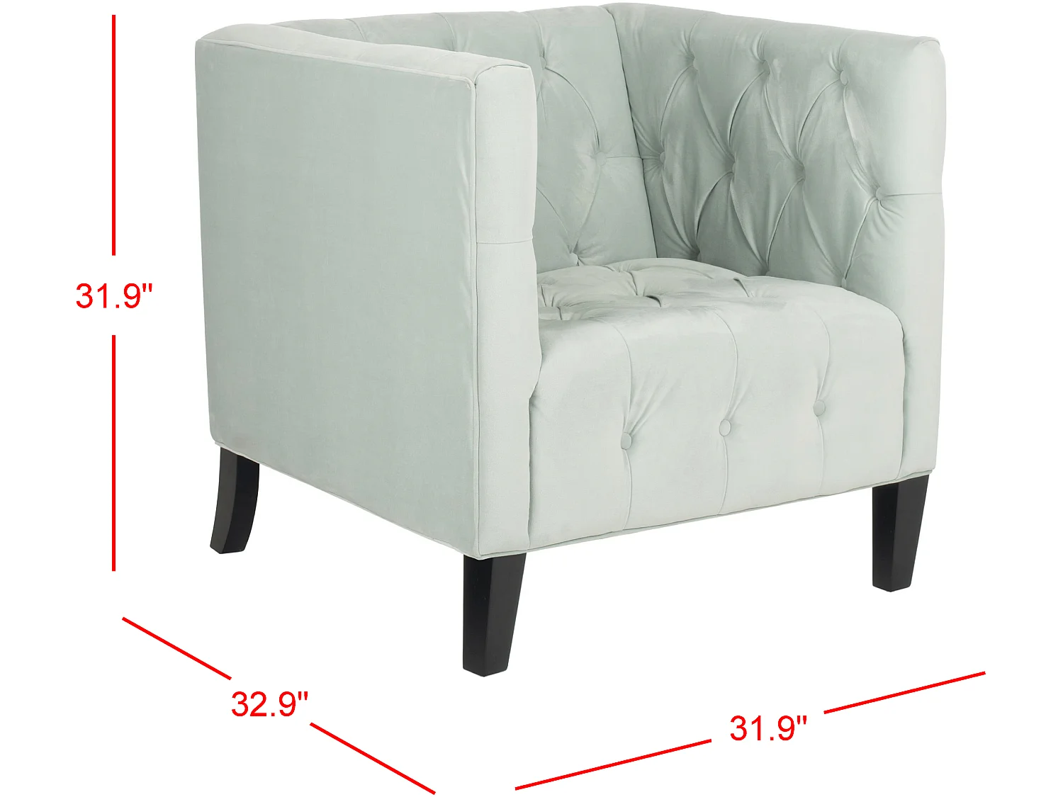 Chaise d'appoint Sauge argenté 81 x 84 x 81 cm - Carma