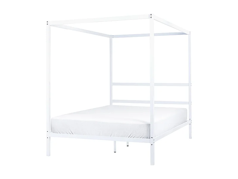 Himmelbett Metall LESTARDS 140 x 200 cm Weiss
