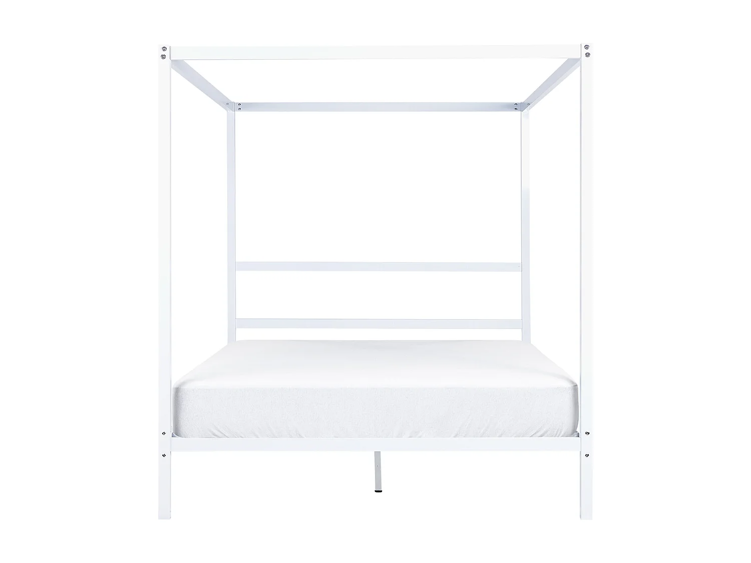 Himmelbett Metall weiß 160 x 200 cm mit vier Pfosten elegant modern Lestards