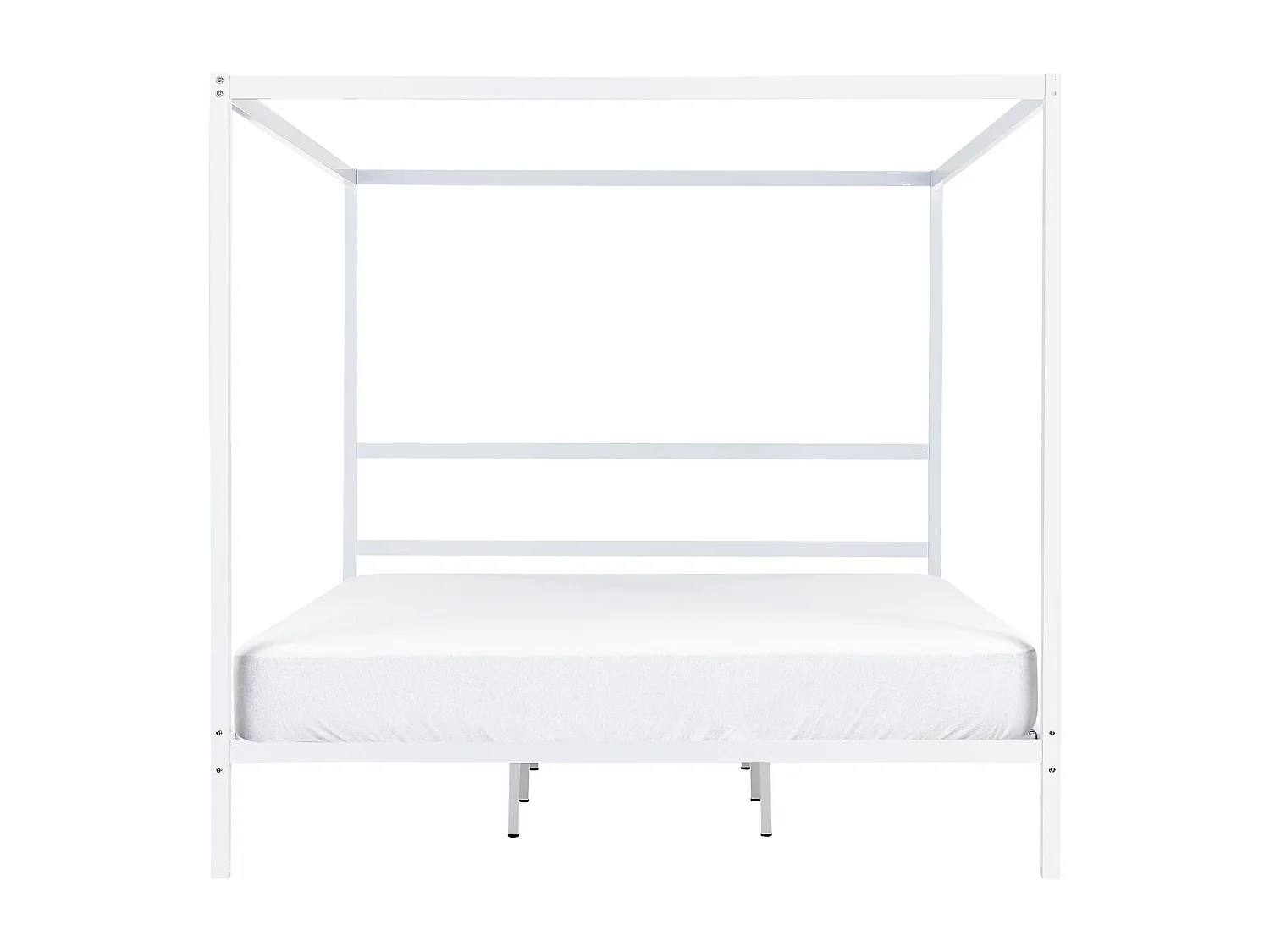 Letto a baldacchino Metallo LESTARDS 180 x 200 cm Bianco