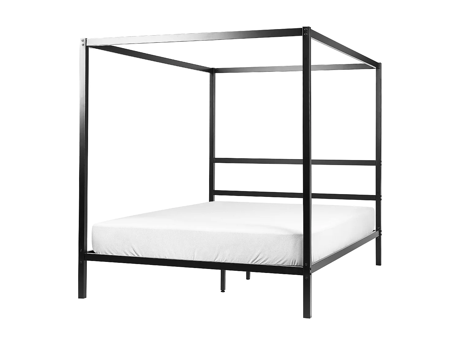 Himmelbett Metall schwarz 160 x 200 cm mit vier Pfosten elegant modern Lestards