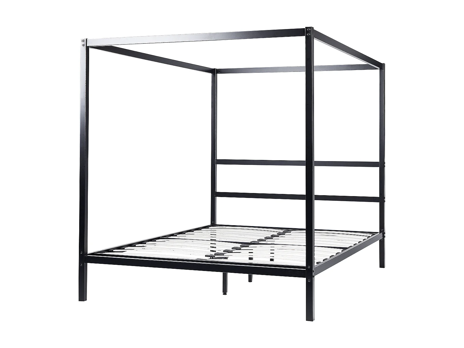 Letto a baldacchino Metallo LESTARDS 160 x 200 cm Nero