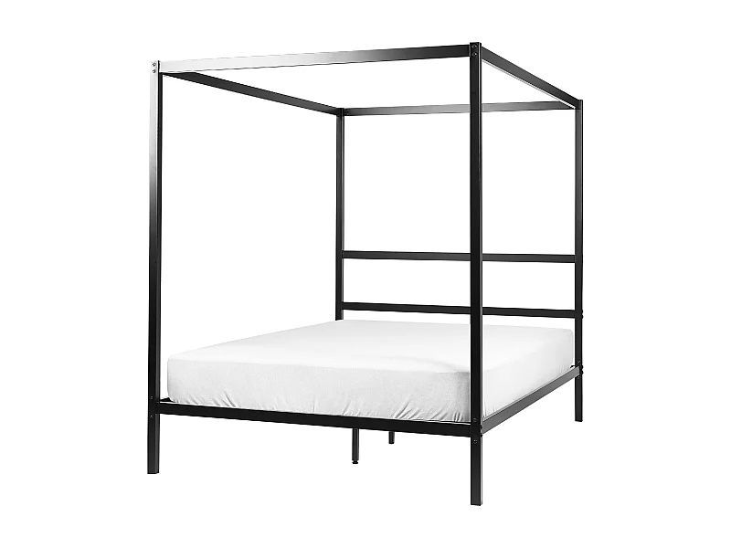 Himmelbett Metall LESTARDS 140 x 200 cm Schwarz