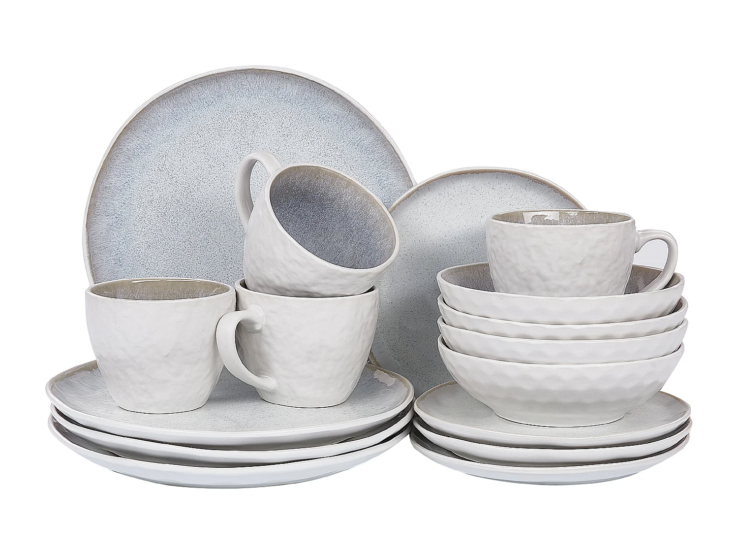 Conjunto de 16 peças de louça SESAME Grés Cinzento claro