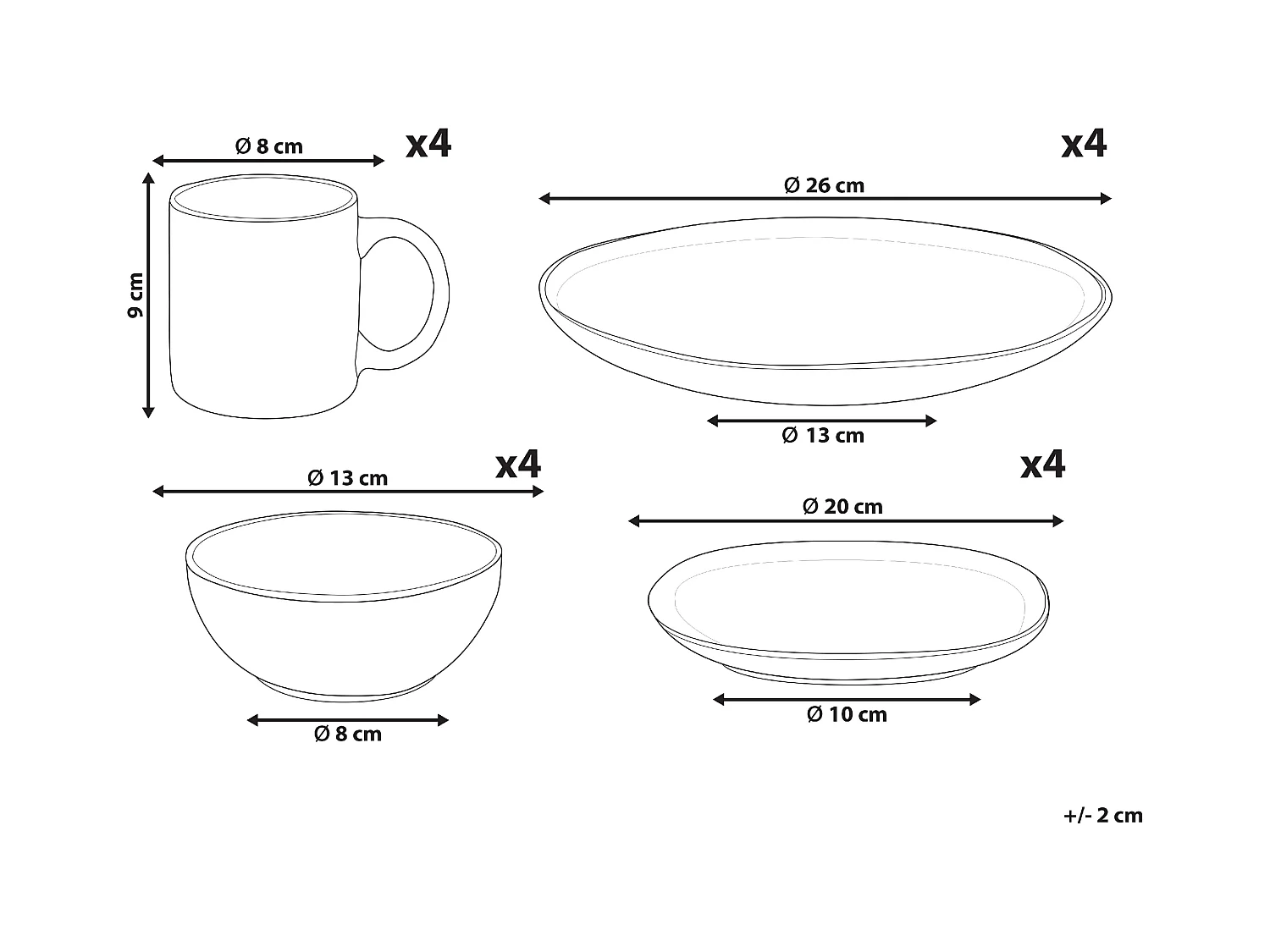 Zastawa stołowa 16-częściowa TURMERIC Kamionka Złoty brąz