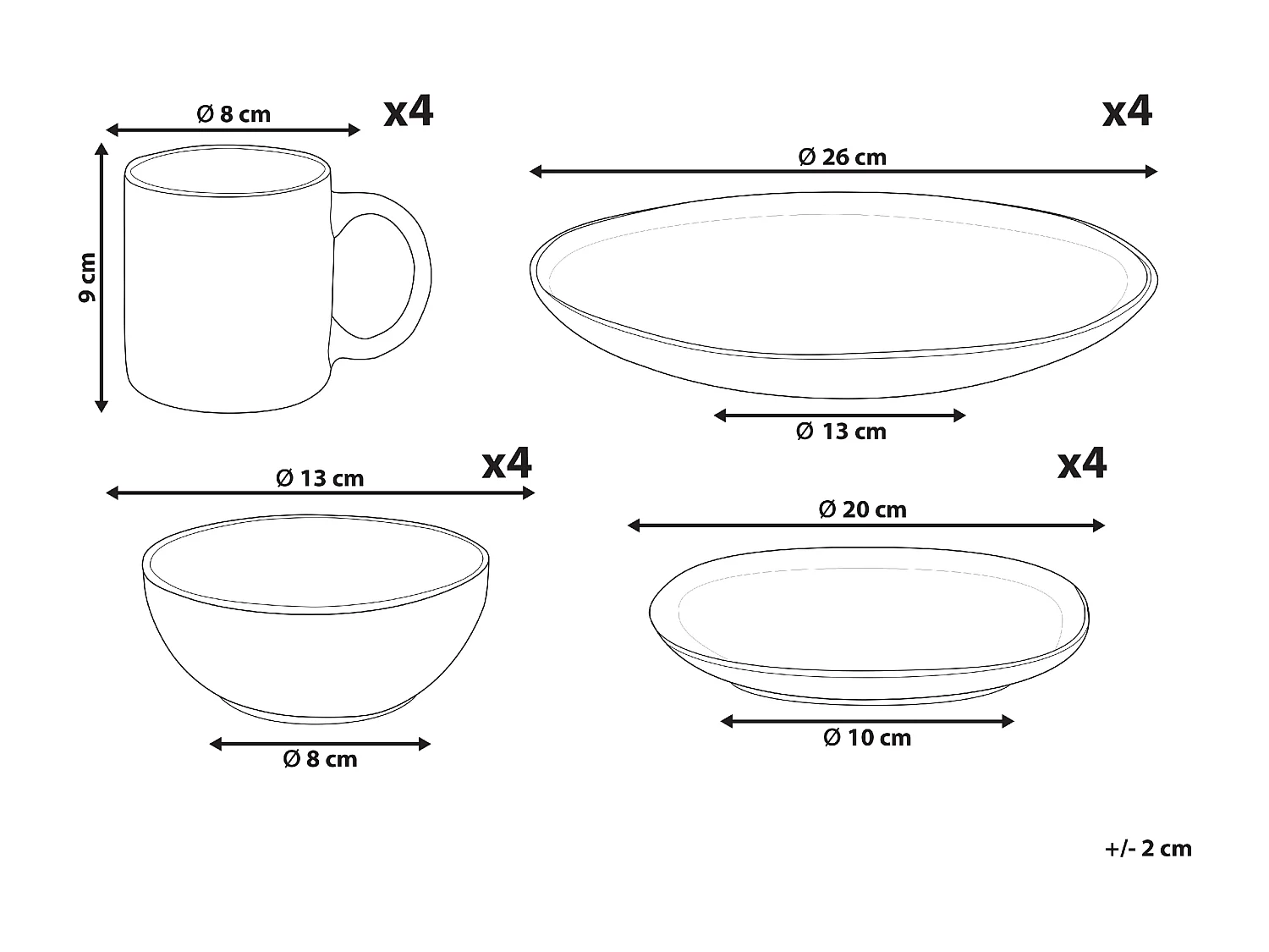 Set de 16 couverts de table TURMERIC Grès Marron doré