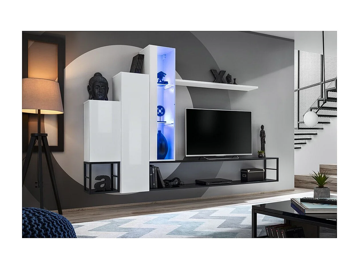 Wandplank 180cm collectie SWITCH. Kleur wit.