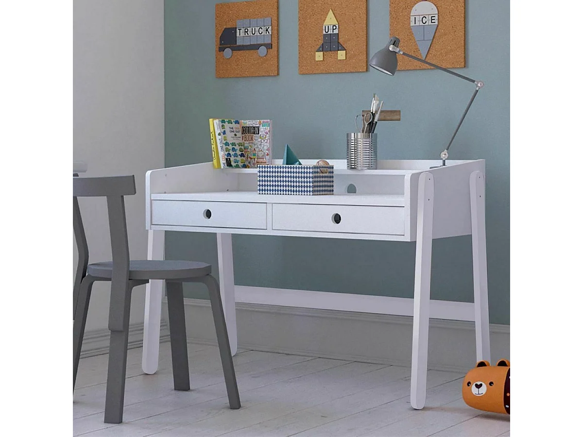 Bureau évolutif  bois massif blanc MARTY