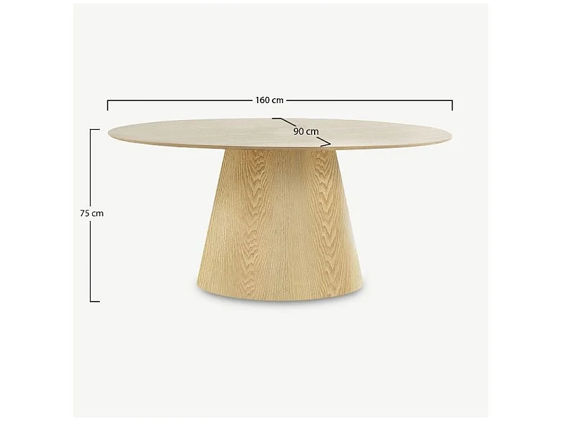 Table De Salle À Manger Ronde Bolton Bois Naturel Frêne 160cm