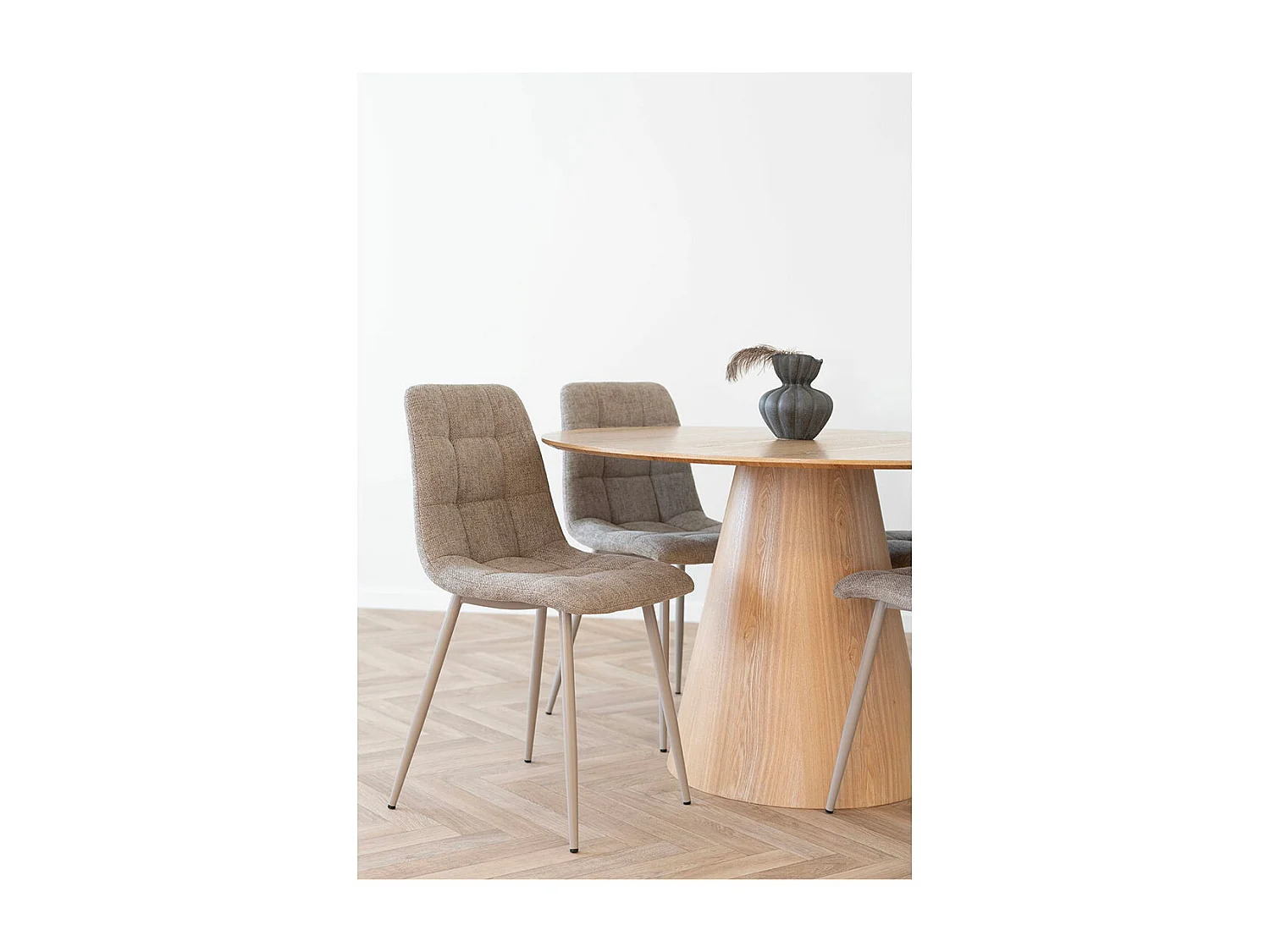 Table De Salle À Manger Ronde Bolton Bois Naturel Frêne 120 Cm