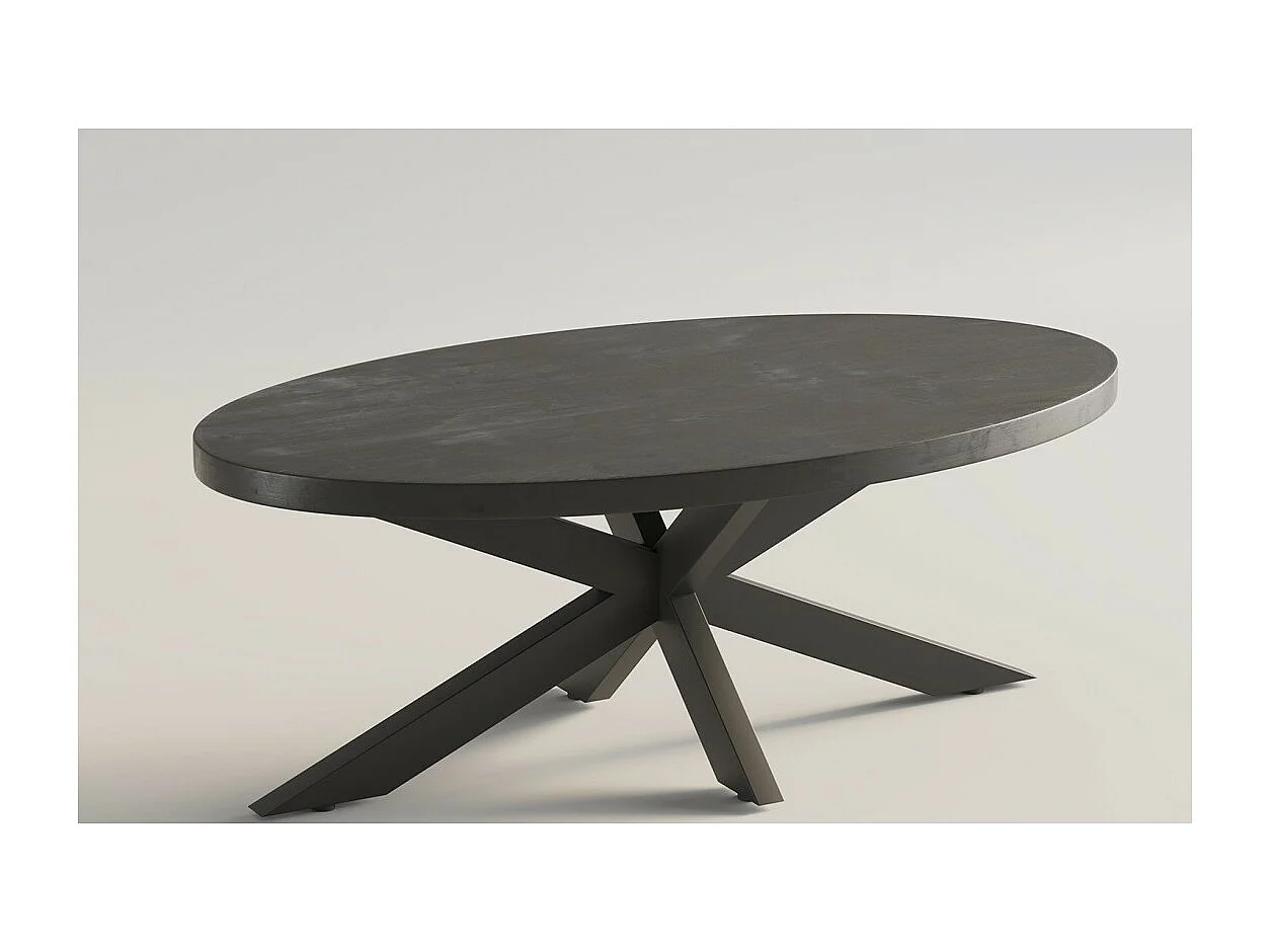 Table basse ovale collection MADEIRO noir.