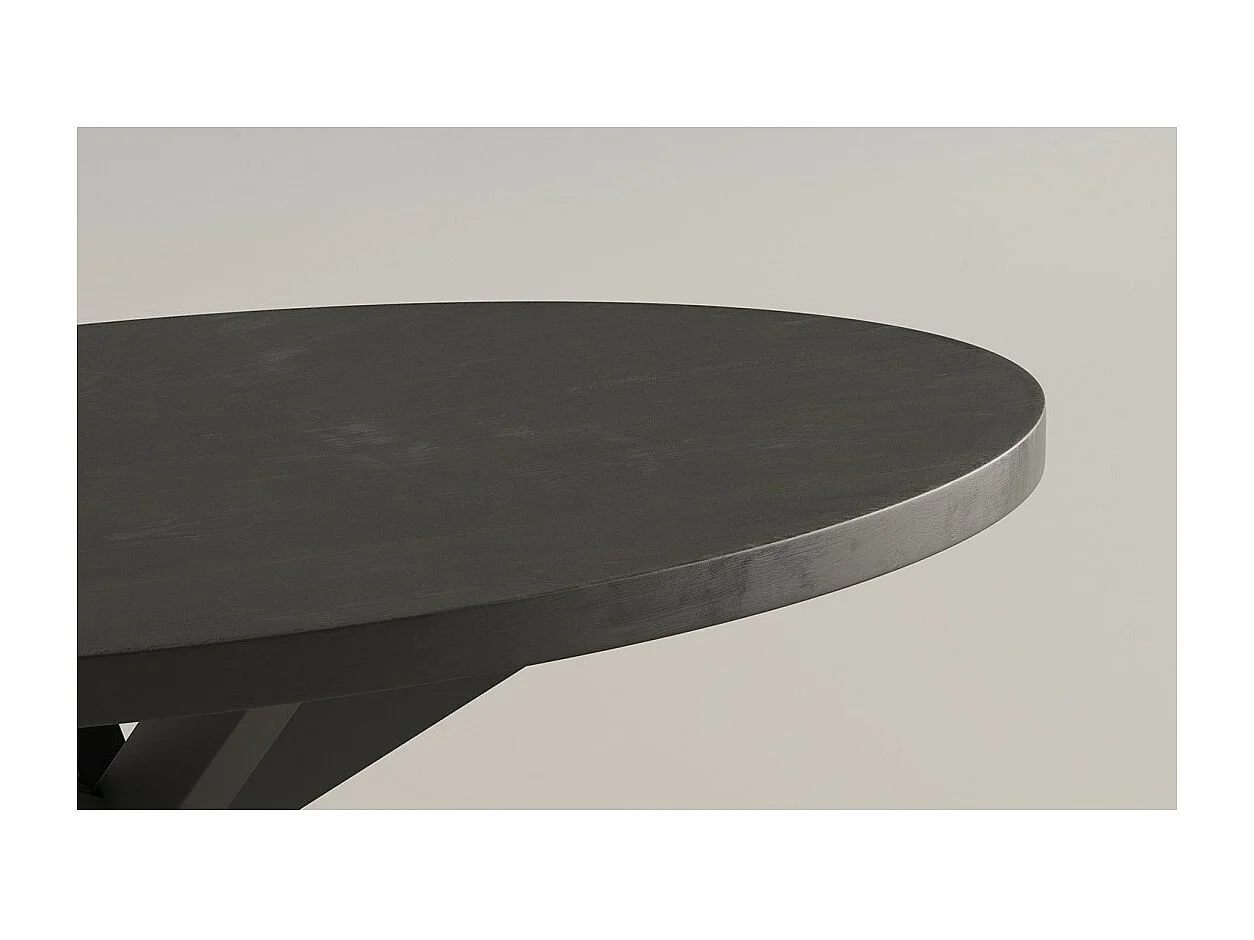 Table basse ovale collection MADEIRO noir.